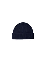 Bonnet sailor court en laine merinos bleu marine navy avec revers cotele marque Selected