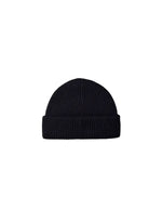 Bonnet sailor court en laine merinos noir avec revers cotele marque Selected.