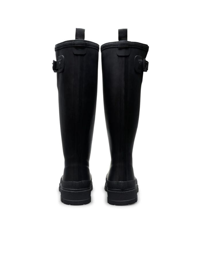 Talons des Bottes de pluie hautes lili fur smooth verbenas total black noir fourrees caoutchouc naturel