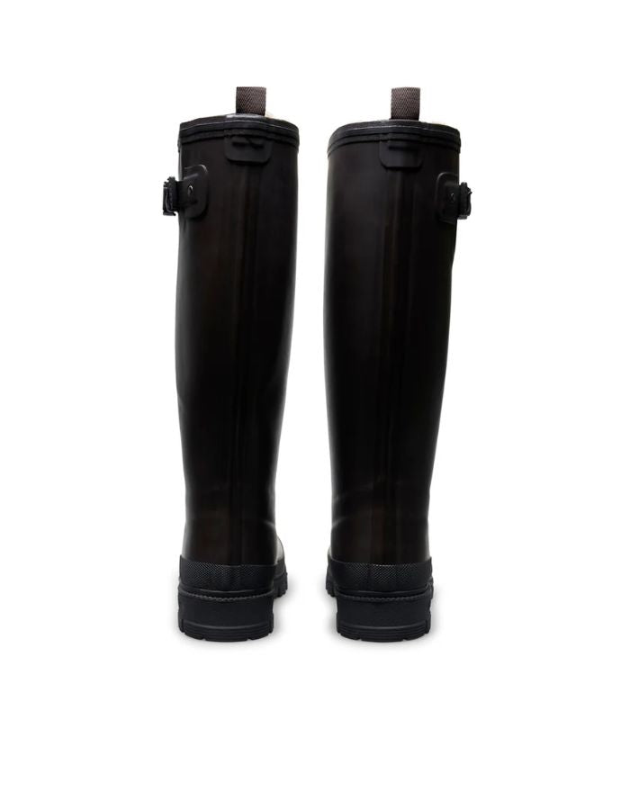 Talons des Bottes de pluie hautes lili fur smooth verbenas marron noir imprime animal fourrees caoutchouc naturel.