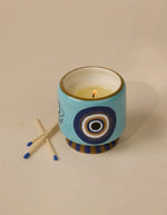 Ambiance avec la Bougie parfumee paddywax a dopo incense and smoke pot ceramique oeil evil eye encens myrrhe