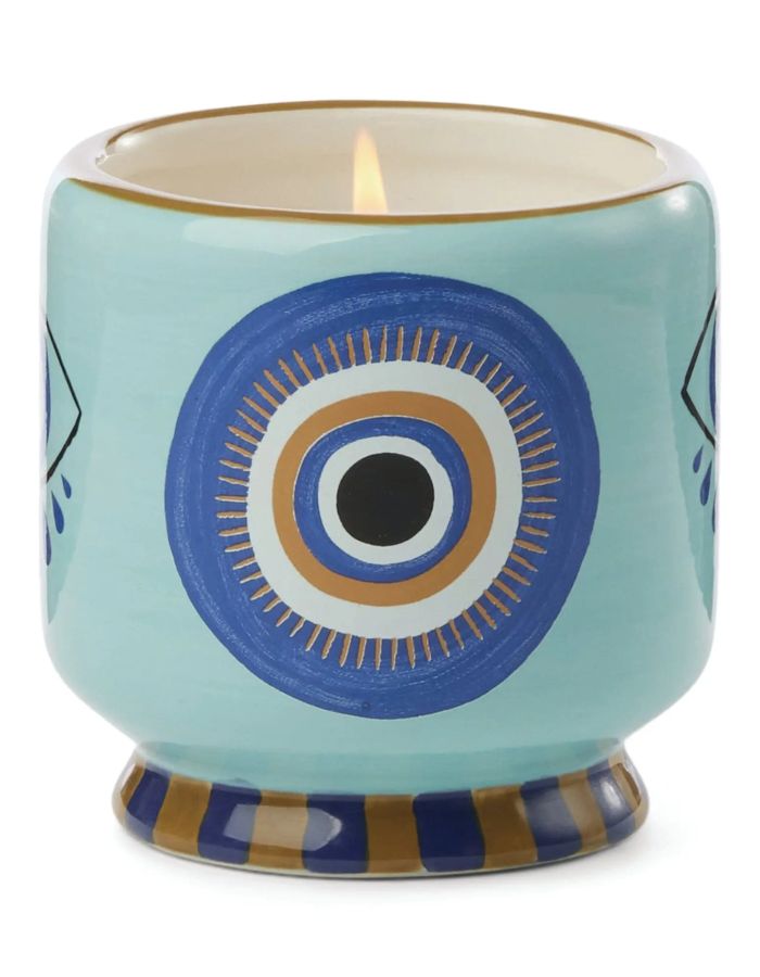 Bougie parfumee paddywax a dopo incense and smoke pot ceramique oeil evil eye encens myrrhe