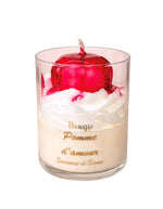 Bougie parfumee chantilly pomme d amour 195g la savonnerie de bormes verrine trompe l oeil caramel.