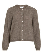 Gilet cardigan lory vila marron clair falcon melange col rond boutonner maille laine alpaga