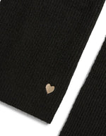 Détail de la Grande echarpe longue en maille noire niva long knit scarf pieces 40x190cm