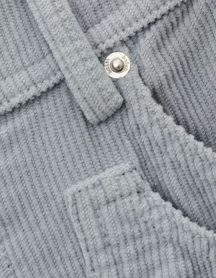 Matière du Pantalon droit velours bleu glacier zoel bash multipoches style militaire coton bio