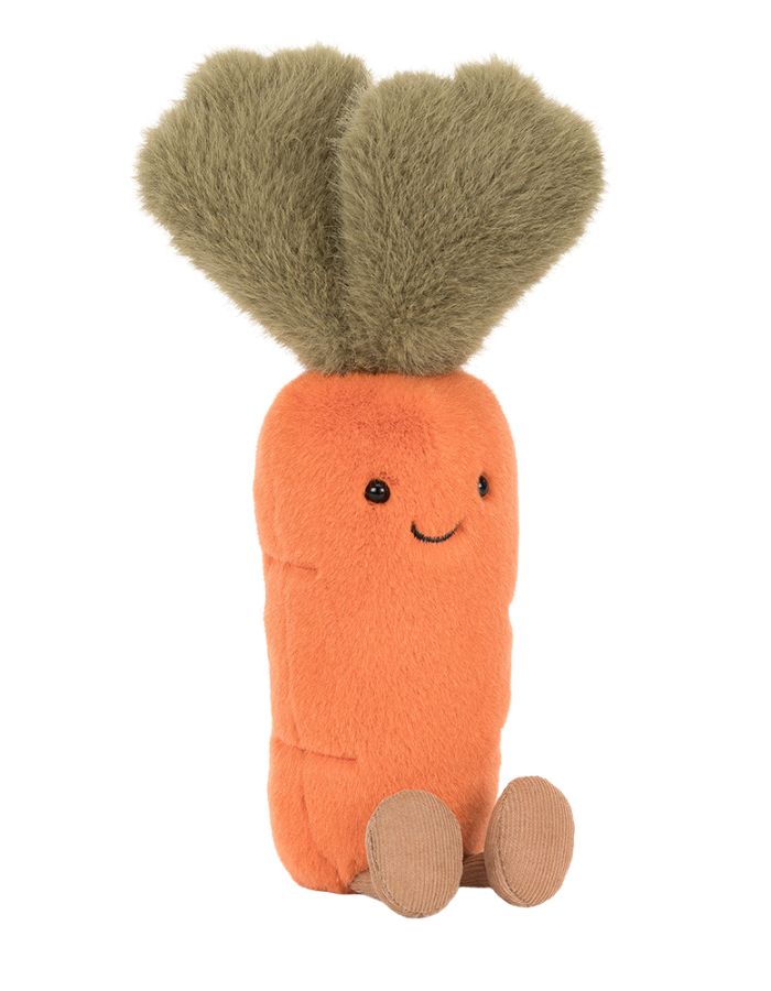 Peluche amuseables carrot carotte orange avec fanes vertes ultra douce 28 cm jellycat