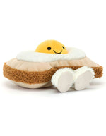 Peluche amuseables egglantine egg on toast oeuf au plat sur pain grille ultra doux 12 cm jellycat.