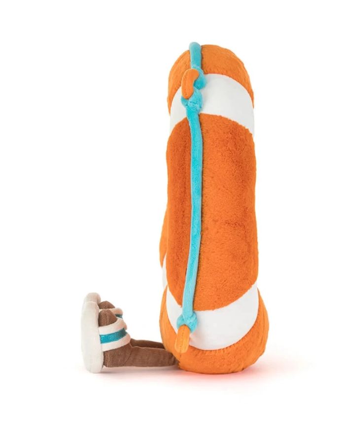 Profil de la Peluche amuseables life ring bouee de sauvetage orange et blanche 33 cm jellycat