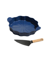 Le formidable plat a tarte bleu myrtille cookut 29cm en metal recycle avec coupe tarte
