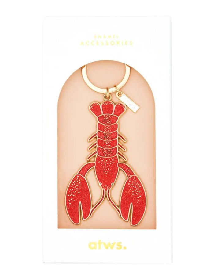 Porte-cles en email dore lobster homard rouge avec coffret cadeau marque All The Ways To Say