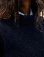 Col du Pull ample col montant bleu marine navy sessun maille laine alpaga emmanchures basses