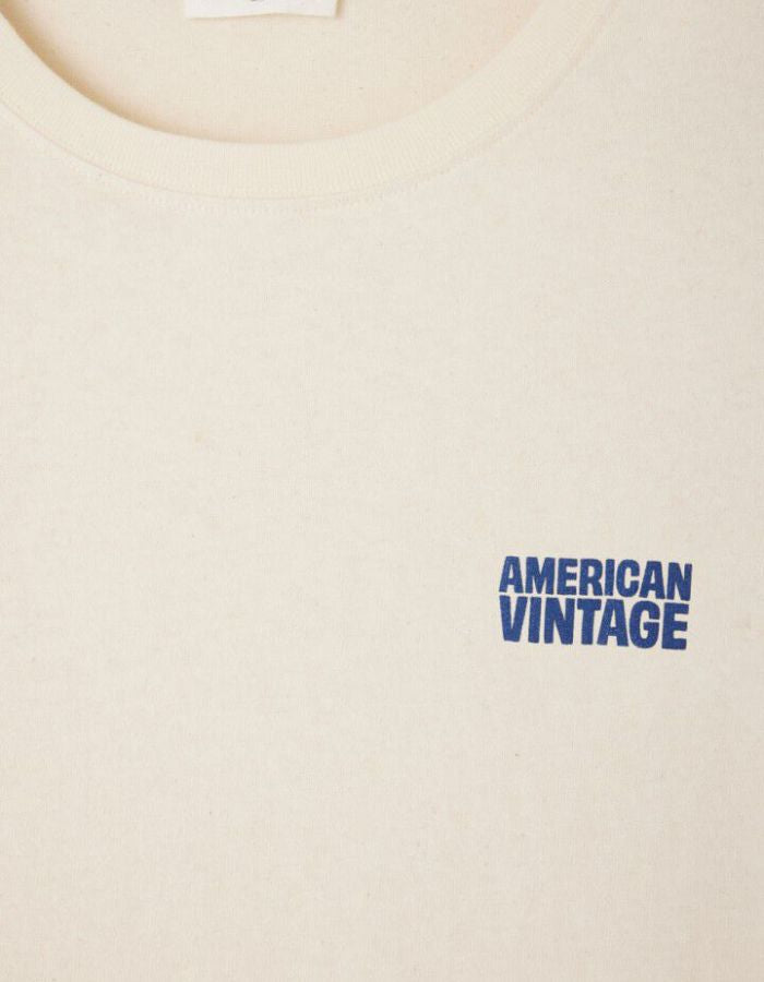 Col du Tshirt homme ykobow ecru oversize american vintage coton peau de peche epaules tombantes