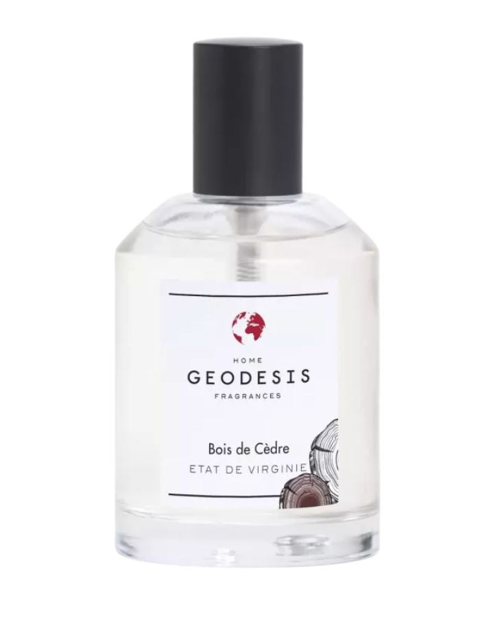 Vaporisateur spray ambiance geodesis bois de cedre 100ml flacon spray fabrique en bretagne
