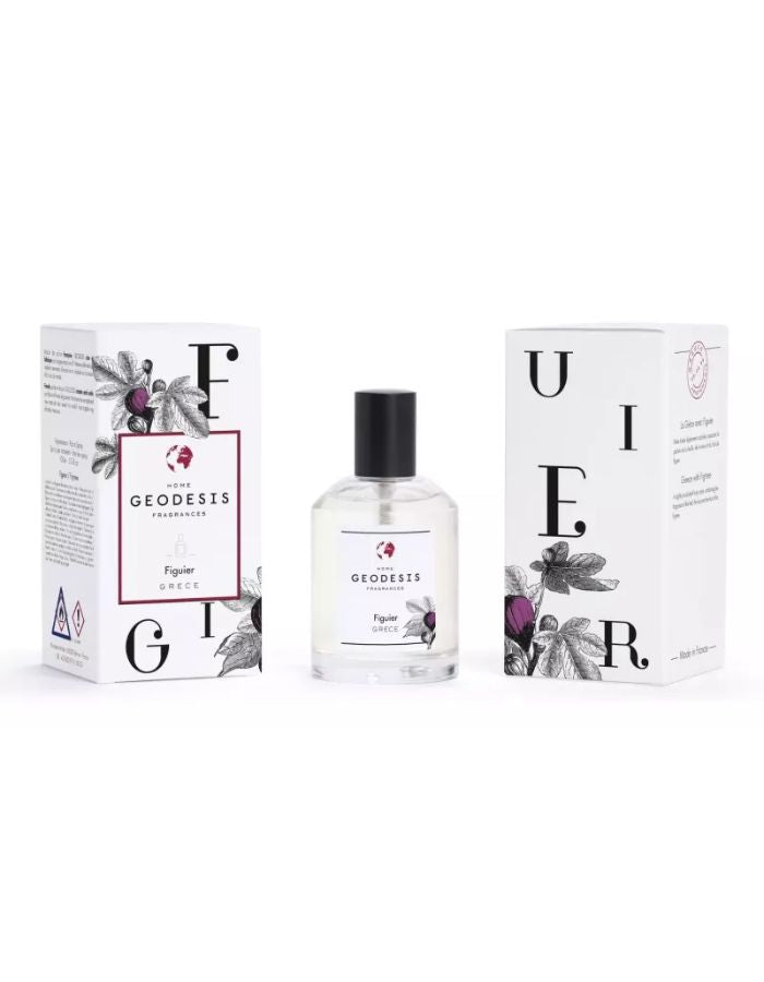 Emballage du Vaporisateur spray ambiance geodesis figuier 100ml flacon spray fabrique en bretagne