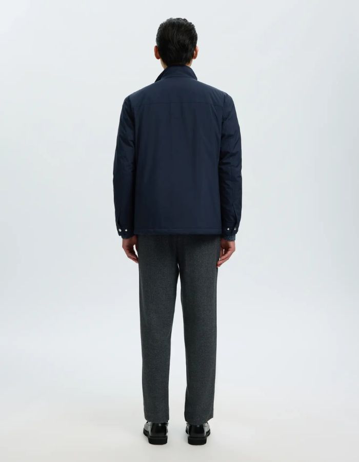 Dos de la Veste courte homme bleu marine sky captain matelassée primaloft déperlante mattis marque Selected