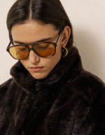 Col de la Veste courte femme fausse fourrure chocolat vosmo hartford col montant doublure velours poches plaquees