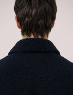 Dos de la Veste homme polaire sherpa bleu marine utility hartford col montant boutons