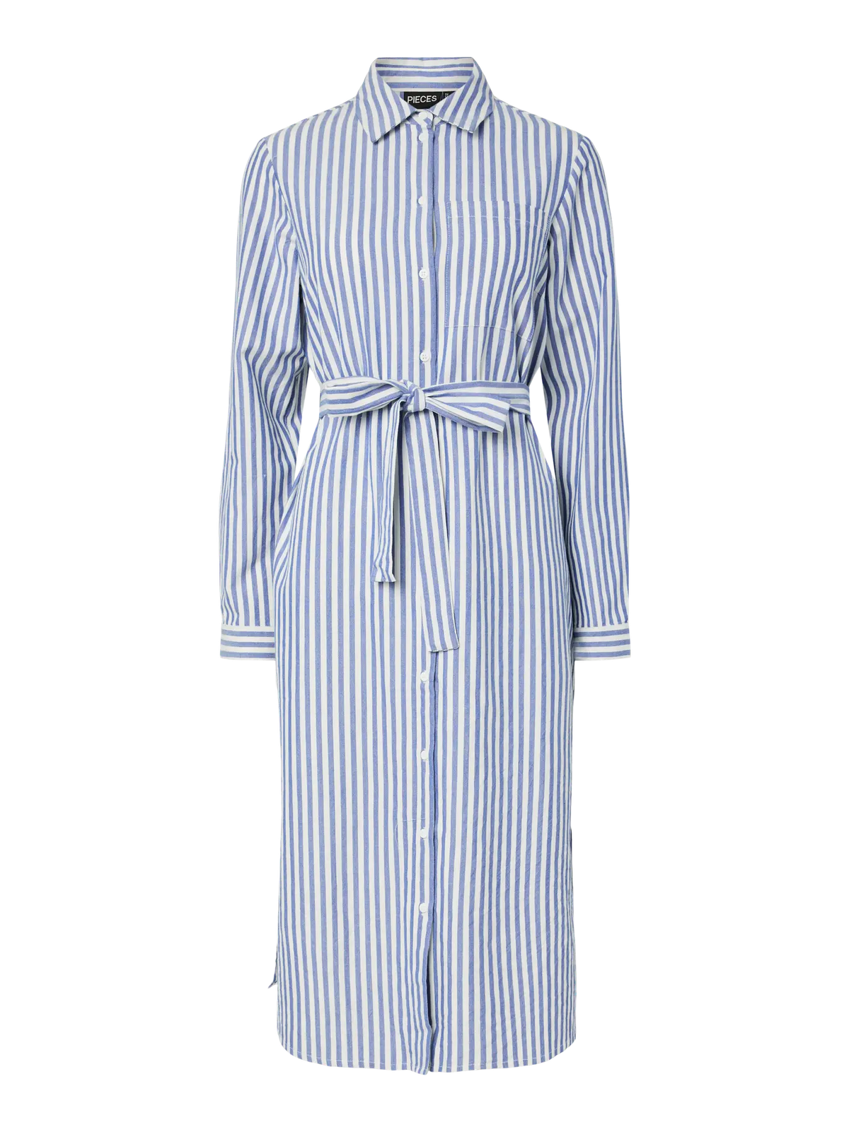 Midi Dress-Pcmirini Ls Shirt Dress Fc-Bright White Surf The Web