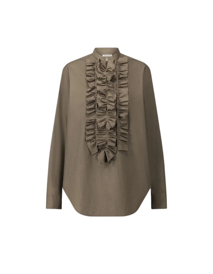 Blouse Carita kaki à volants Laurence Bras