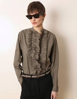 Blouse Carita kaki à volants Laurence Bras