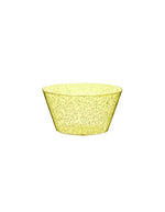 Bol moyen Memento Synth en plexi jaune vibrant avec bulles d'air, idéal pour Poké bowls.