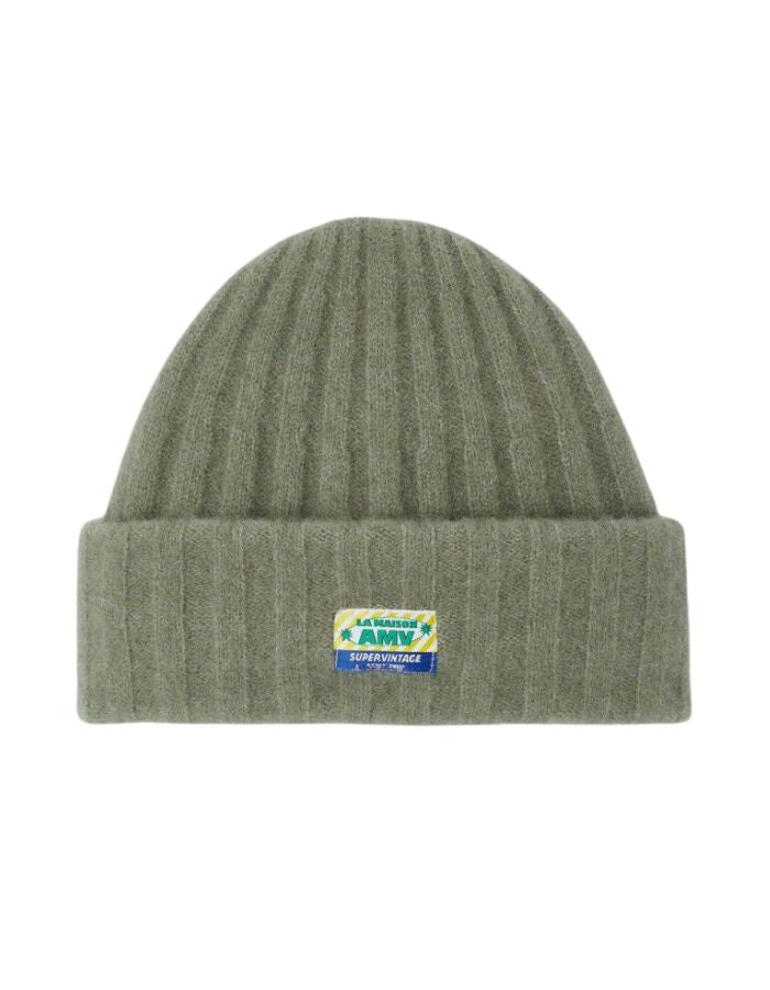 Bonnet Vitow Kaki multichiné en alpaga et laine – American Vintage