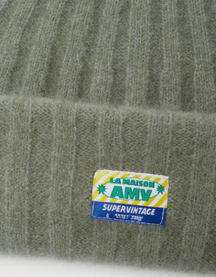 Bonnet Vitow Kaki multichiné en alpaga et laine – American Vintage