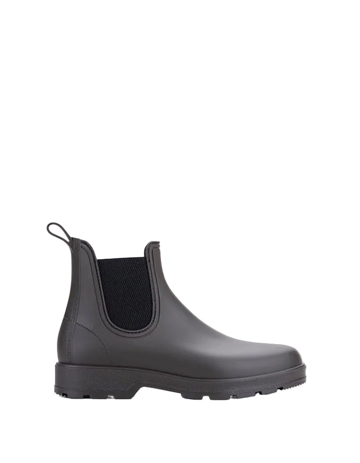 Bottines de pluie Oscar Marron Igor, style Chelsea mat avec panneaux latéraux noirs et semelle épaisse.