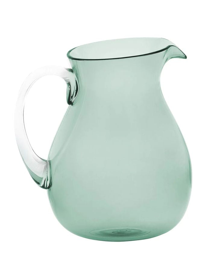 Carafe Memento Synth en plexi bleu gris de 1,6L, incassable, avec bulles d'air.