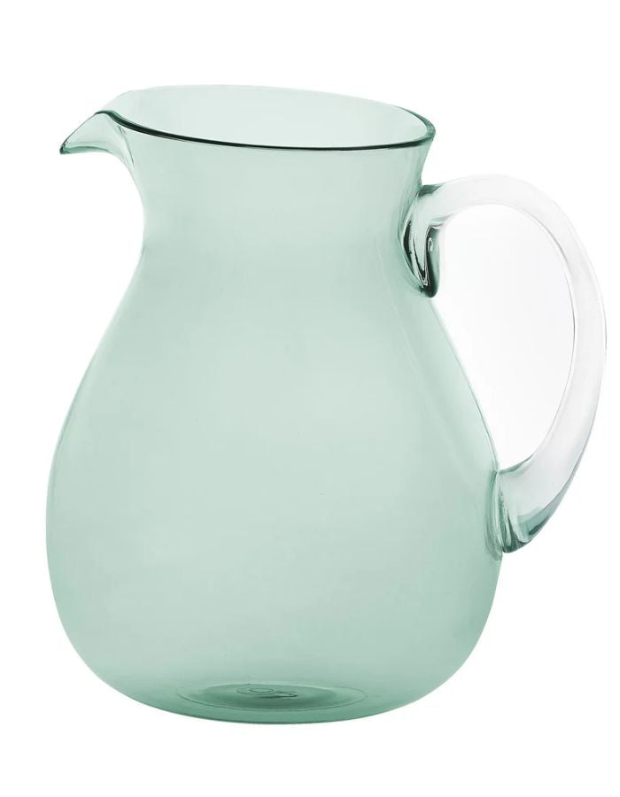Carafe en Plexi Bleu Gris Memento Synth de 1,6L, design élégant avec bulles d'air.