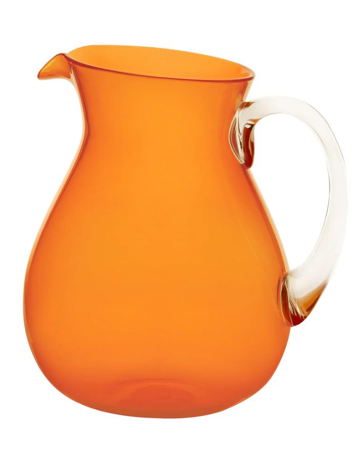 Carafe Memento Synth en Plexi Orange mandarine de 1,6L avec anse transparente.