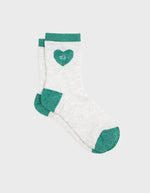 Chaussettes coeur - Blanc et vert