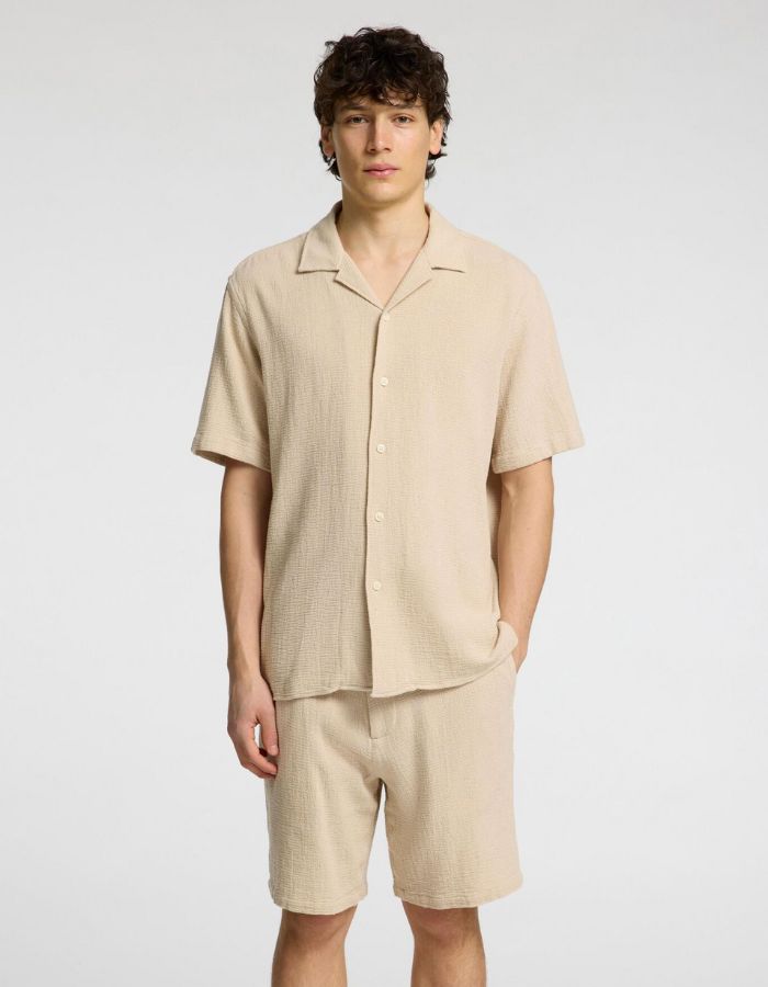 trinity-chemise-beige-manches-courtes-relax-selected-1