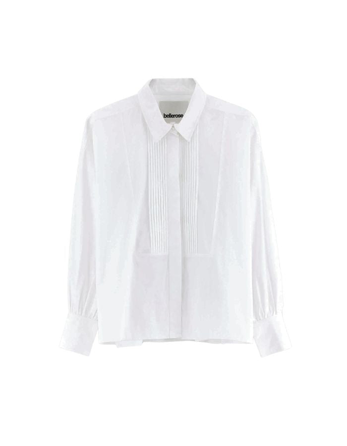 Chemise blanche Kelia à plastron plissé Bellerose