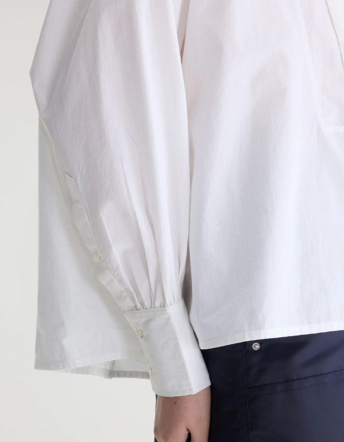 Chemise blanche Kelia à plastron plissé Bellerose