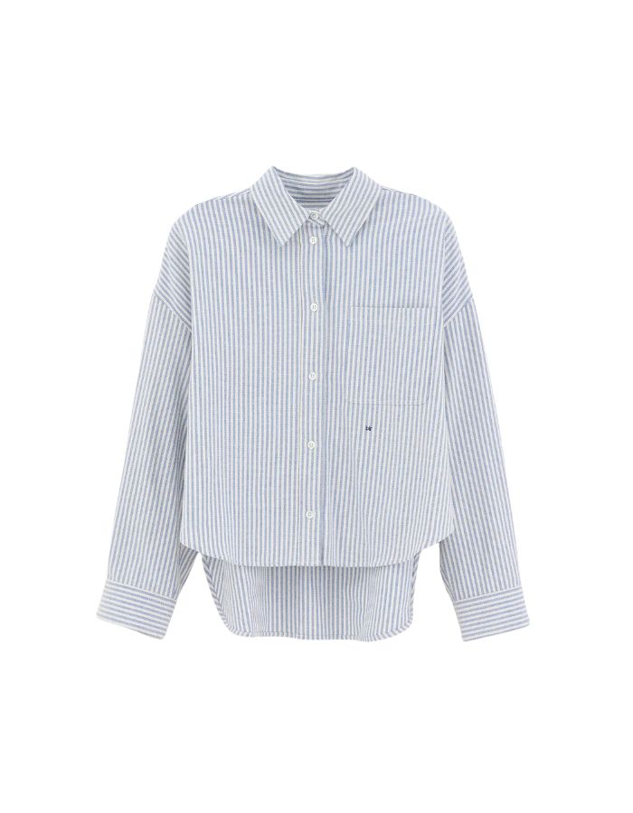 Chemise Jaxie Stripe A Bellerose à rayures bleu clair et blanches