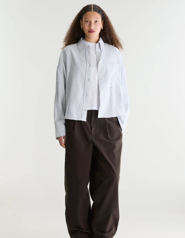 Chemise Jaxie Stripe A Bellerose à rayures bleu clair et blanches