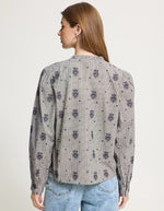 Chemise Iheloza Birch à carreaux brodés ICHI vue de face