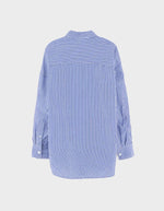 Chemise oversized Jemma Stripe A rayée bleu et blanc Bellerose
