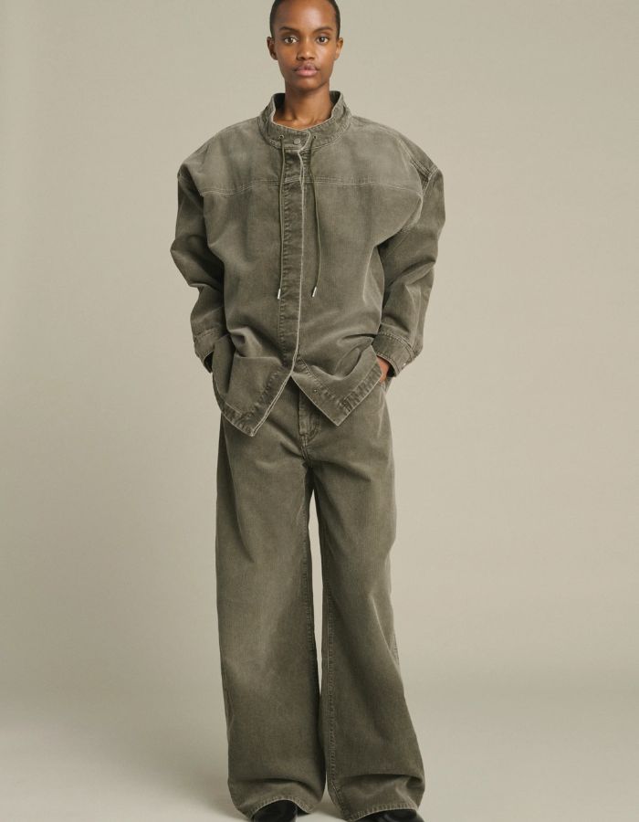 Chemise Lima Gris velours cotele kaki Soeur