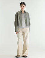 Chemise Johan Oxyd Grey vert sauge en coton pour femme Bellerose