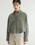Chemise Johan Oxyd Grey vert sauge en coton pour femme Bellerose