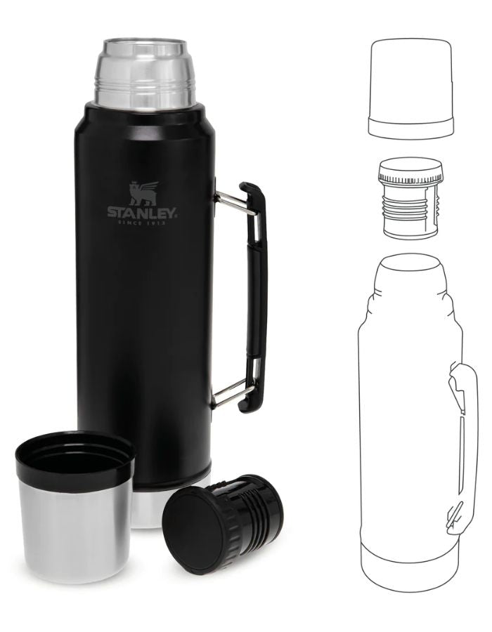 Gourde 1L Classic Legendary Matte Black Pebble