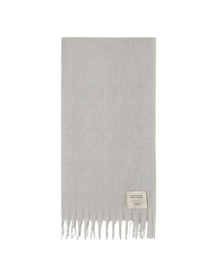 Écharpe Zinaco Gris chiné noir L à franges – American Vintage