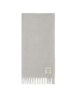 Écharpe Zinaco Gris chiné noir L à franges – American Vintage