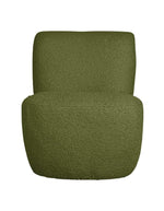 Petit fauteuil compact 1 place en tissu bouclette kaki avec dossier ergonomique, modèle Eve de la marque OPJET.