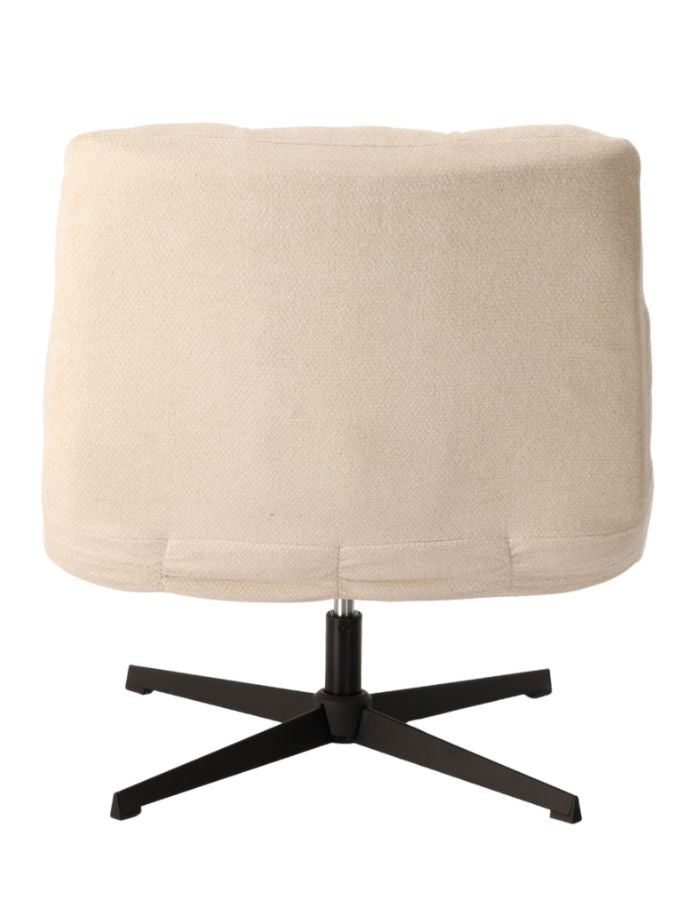 Dos du Fauteuil de salon écur en tissu avec pieds en métal, assise large de 78 cm et dossier haut de 93 cm, modèle Montclar