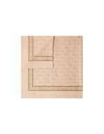 Foulard Classique Soeur carré en voile de coton rose blush et beige, motif fleuri iconique.