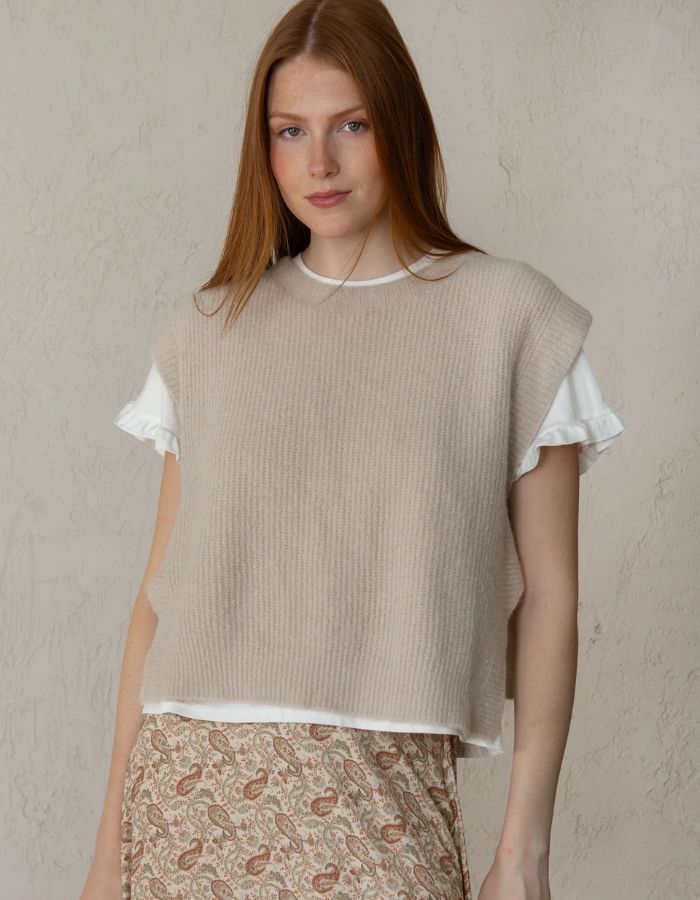 Gilet sans manches Eli beige La Comet